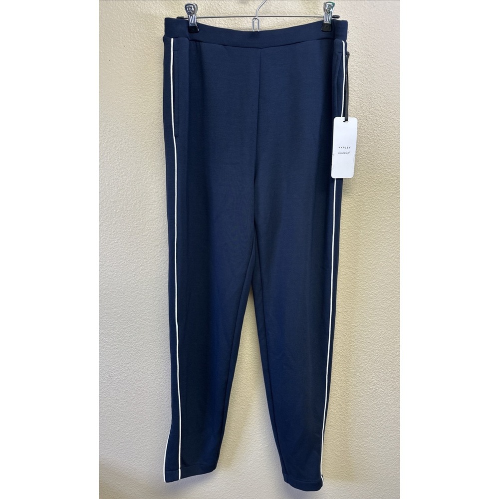 NWT Varley The Slim Piped Pant 27.5" Medium Navy Pull On Athletic Casual Travel